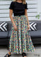 Boho Skirts in Camila Flower in Green For Women